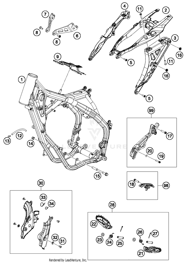 Frame TC 125 CHASSIS - 2016 Schematic