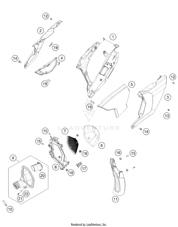 Air Filter FX 450 CHASSIS - 2024 Schematic