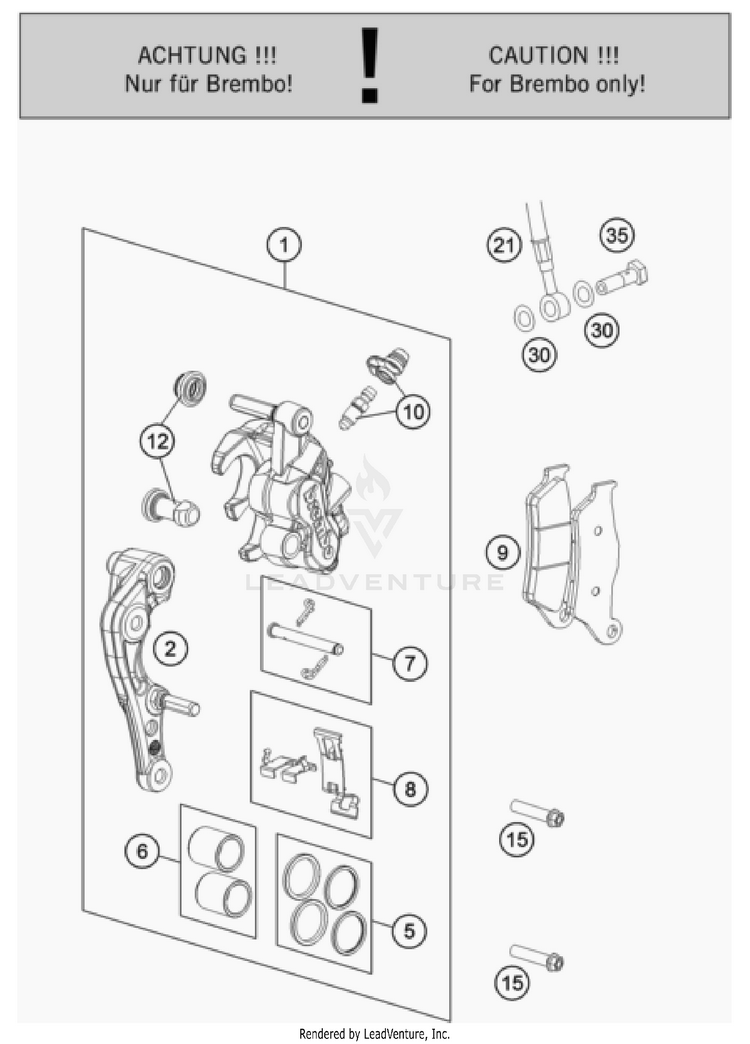 Front Brake Caliper FC 450 CHASSIS - 2024 Schematic