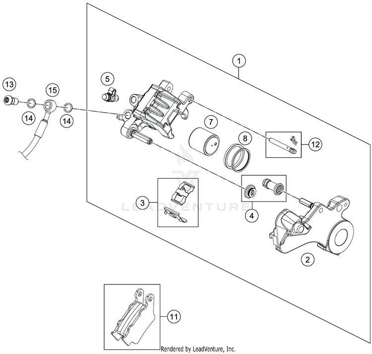 Rear Brake Caliper 701 SUPERMOTO CHASSIS - 2020 Schematic