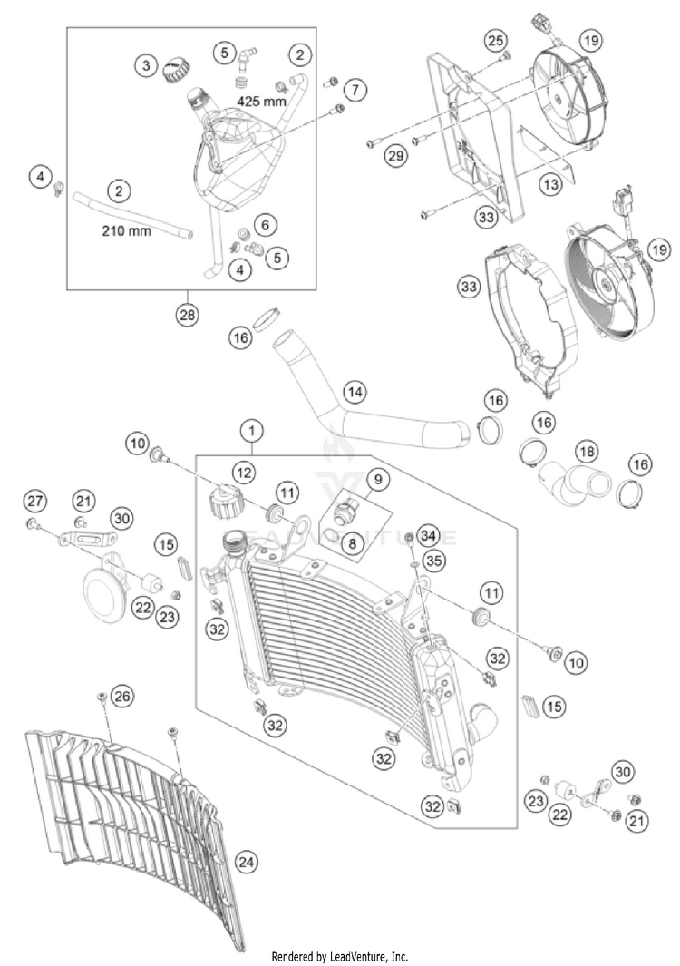 Cooling System 701 FE/FS US ENGINE - 2023 Schematic