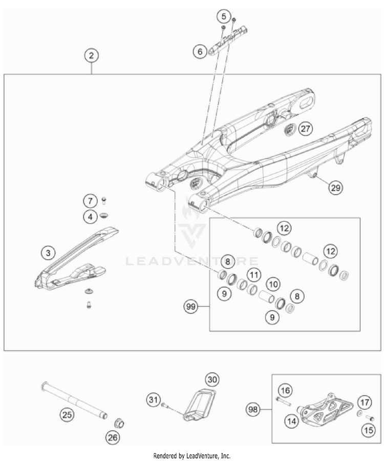 Swing Arm FS 450 EU CHASSIS - 2023 Schematic