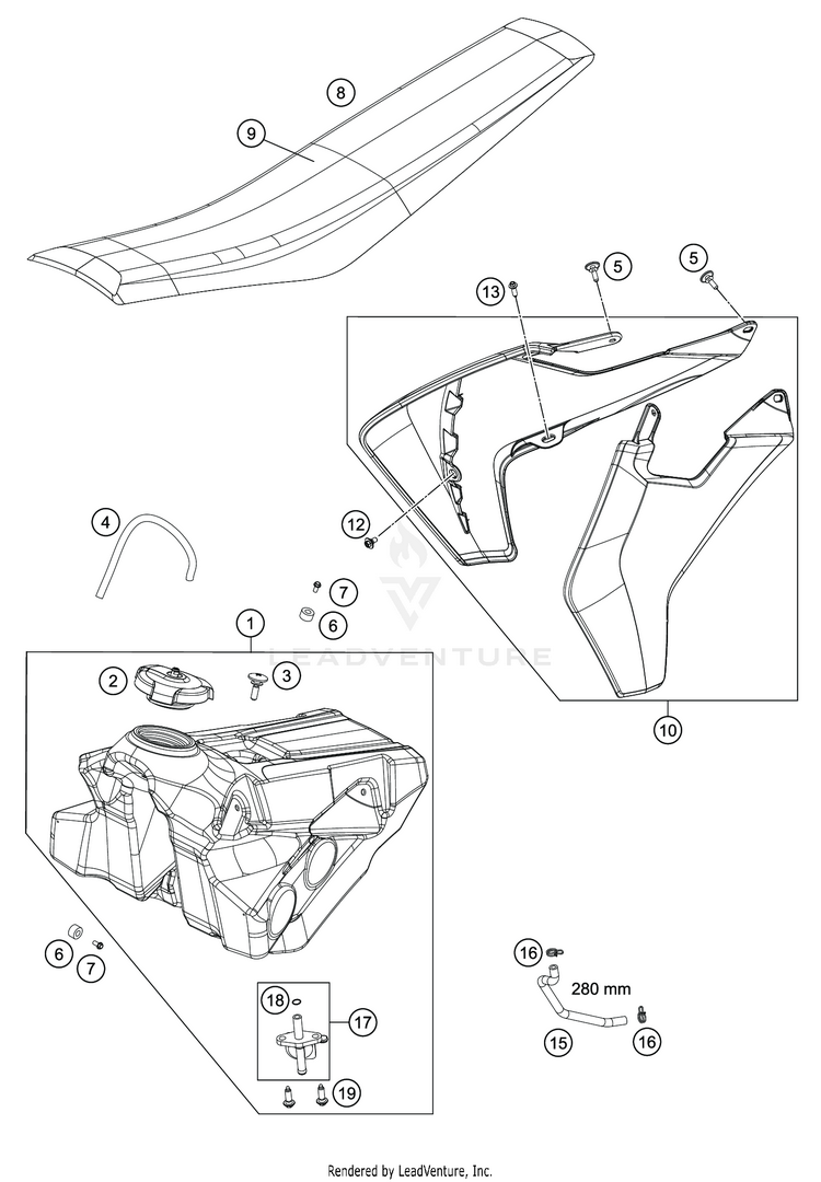 Tank, Seat TC 85 19 16 CHASSIS - 2020 Schematic
