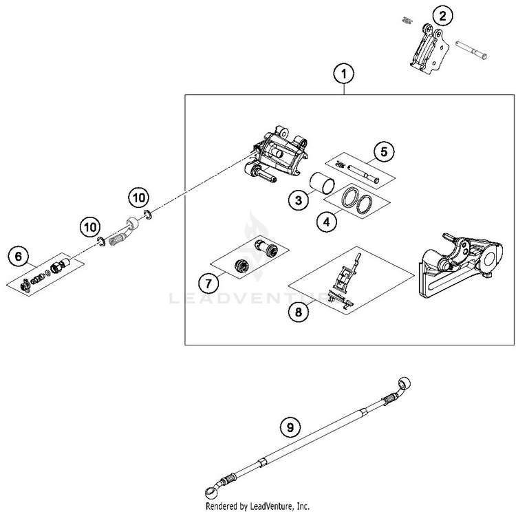 Rear Brake Caliper FE 250 CHASSIS - 2019 Schematic