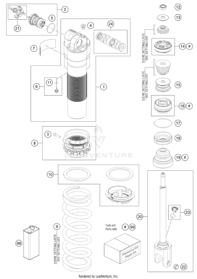 Shock Absorber Disassembled FS 450 CHASSIS - 2024 Schematic