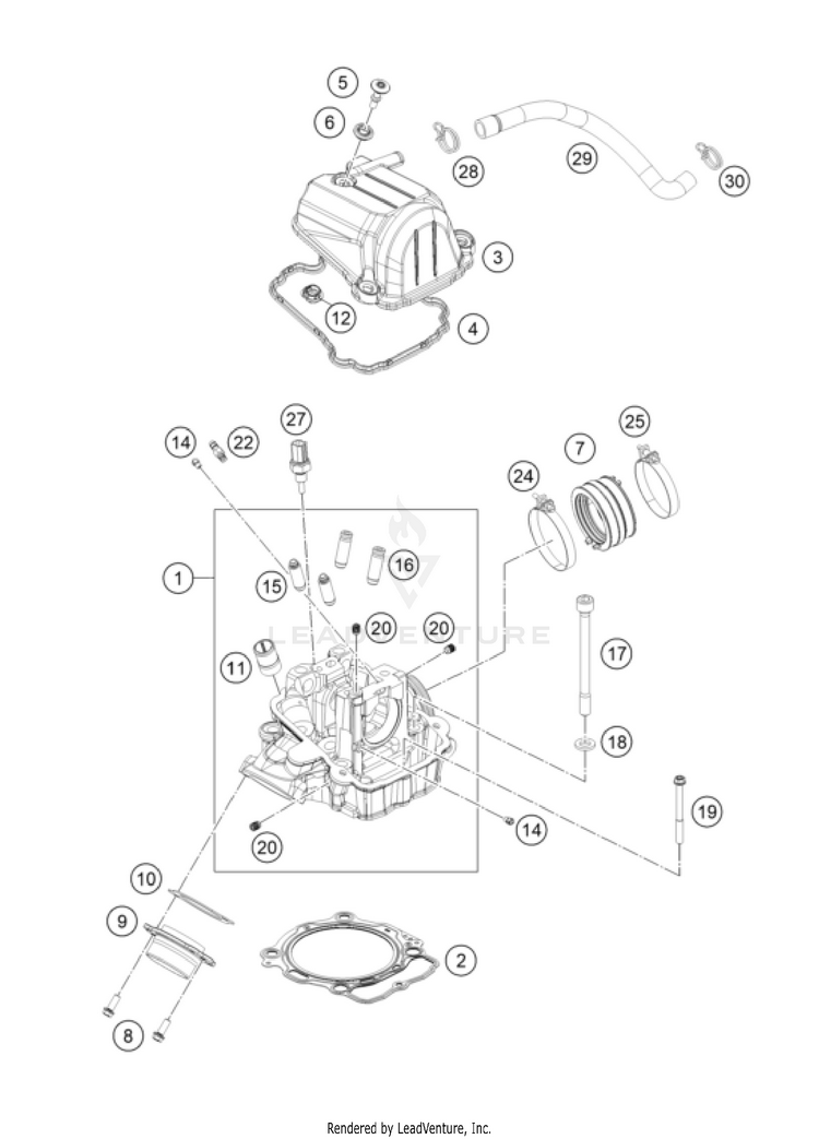 Cylinder Head FE 501 USA Engine - 2022 Schematic