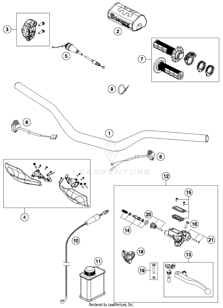 Handlebar, Controls TX 300 CHASSIS - 2017 Schematic