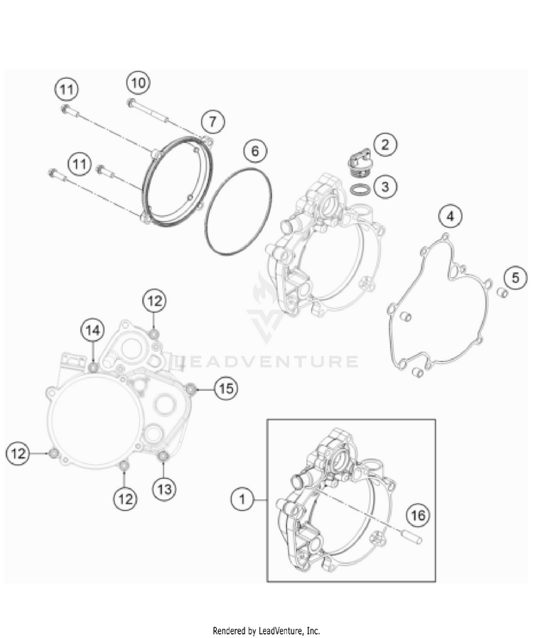 Clutch Cover TC 50 Engine - 2022 Schematic