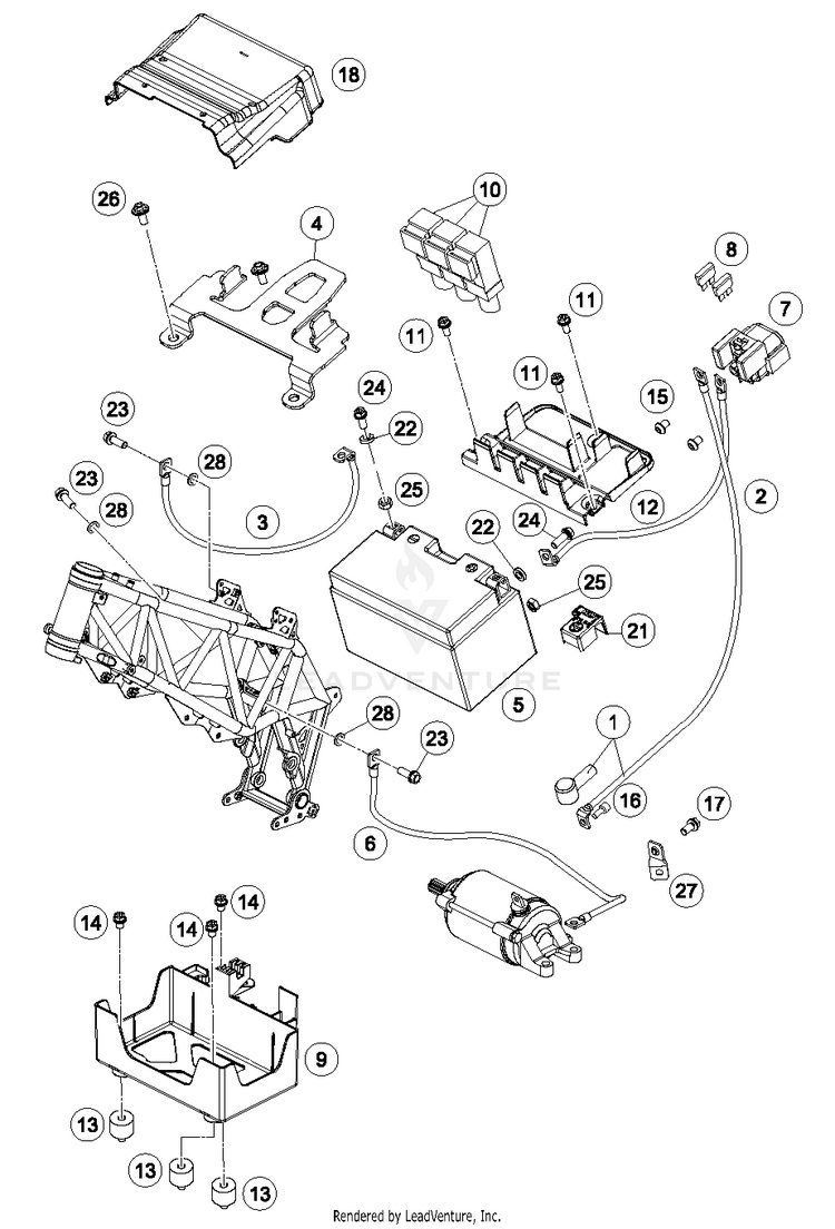 Battery 701 SUPERMOTO CHASSIS - 2016 Schematic