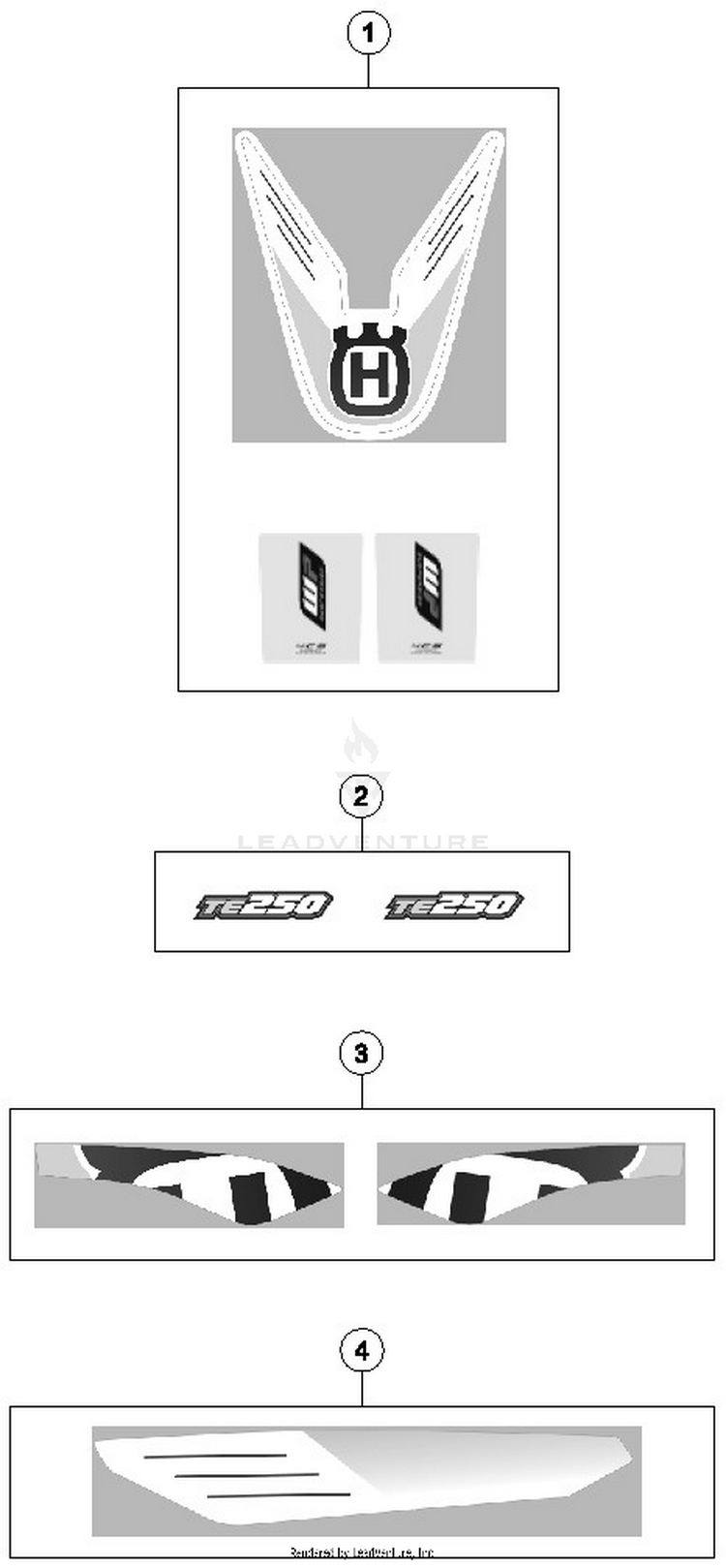 Decal TE 250 CHASSIS - 2014 Schematic
