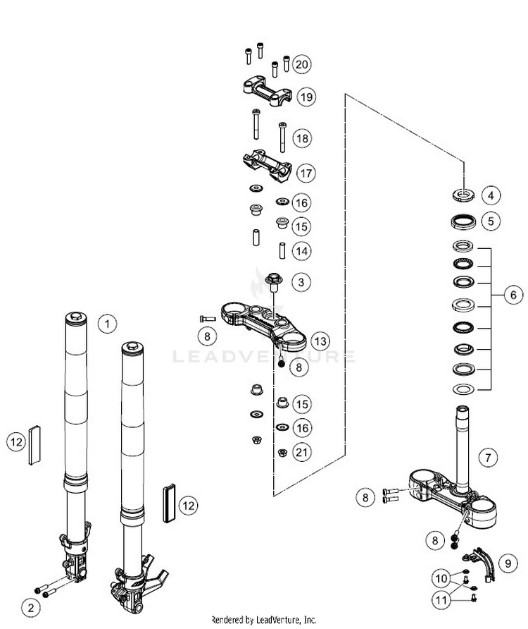 Front Fork, Triple Clamp 401 SVARTPILEN CHASSIS - 2018 Schematic
