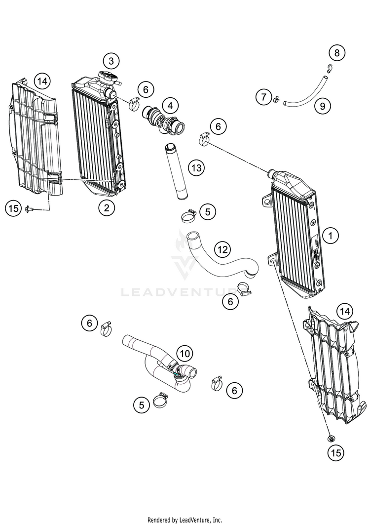 Cooling System FC 350 ENGINE - 2020 Schematic