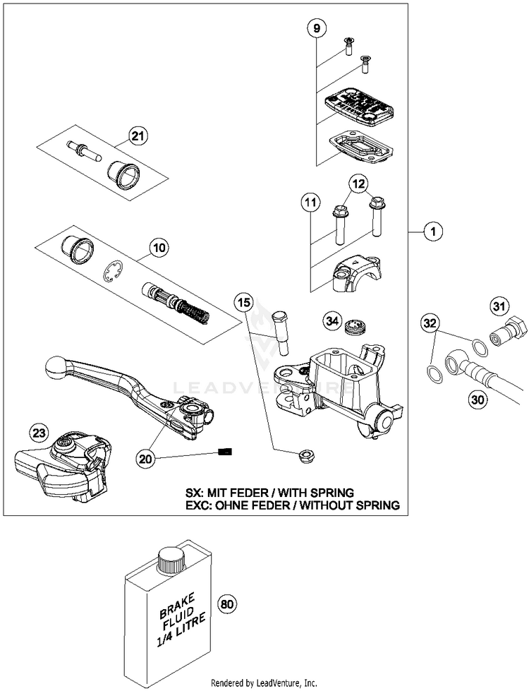 Hand Brake Cylinder FE 250 CHASSIS - 2015 Schematic