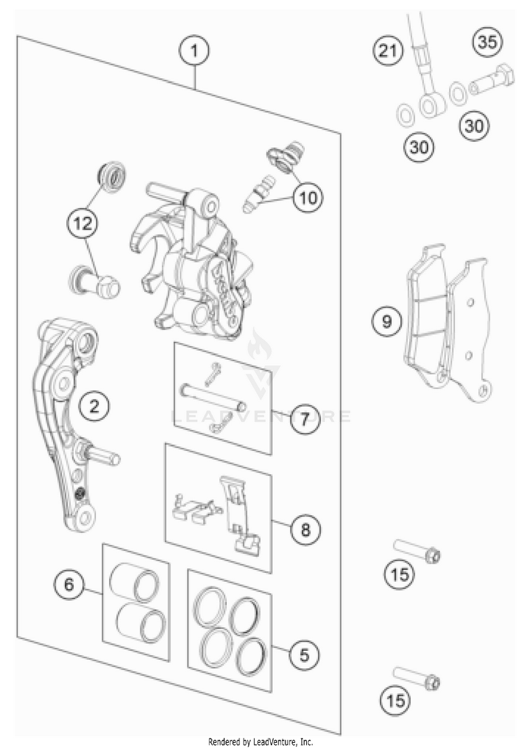 Front Brake Caliper TX 300 CHASSIS - 2023 Schematic