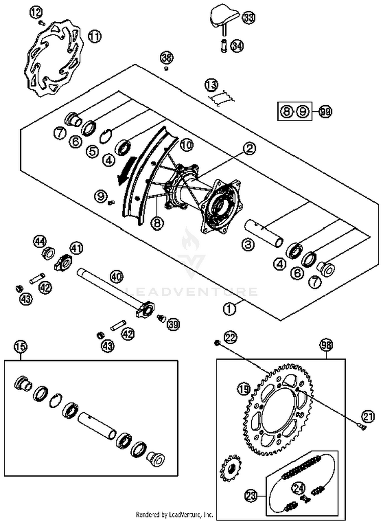 Rear Wheel TE 250 CHASSIS - 2015 Schematic