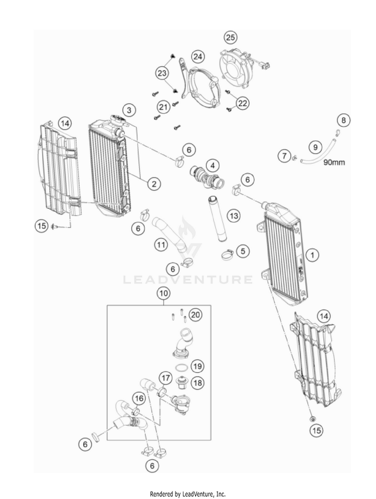 Cooling System FE 501 USA Engine - 2022 Schematic