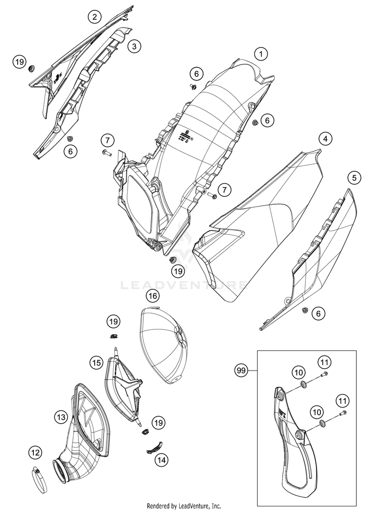Air Filter TC 125 CHASSIS - 2021 Schematic