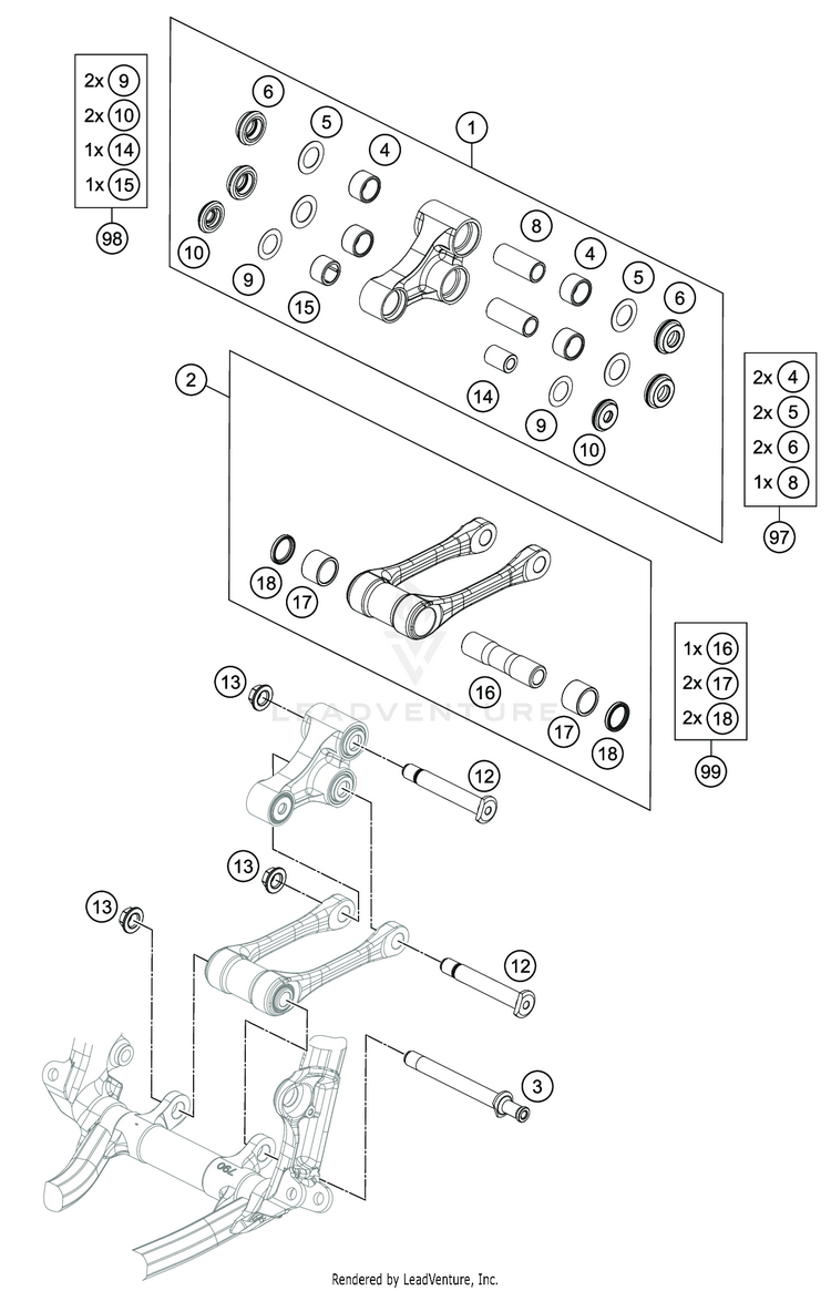 Pro Lever Linking TC 250 CHASSIS - 2021 Schematic
