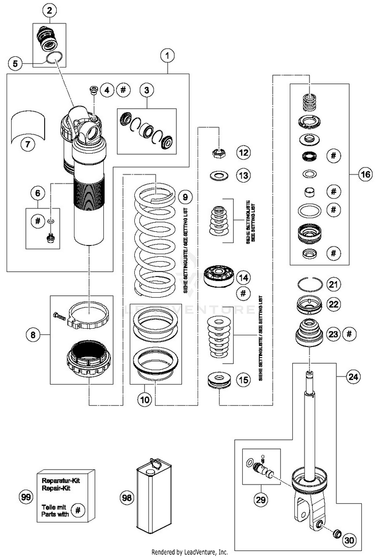 Shock Absorber Disassembled FE 501 CHASSIS - 2019 Schematic