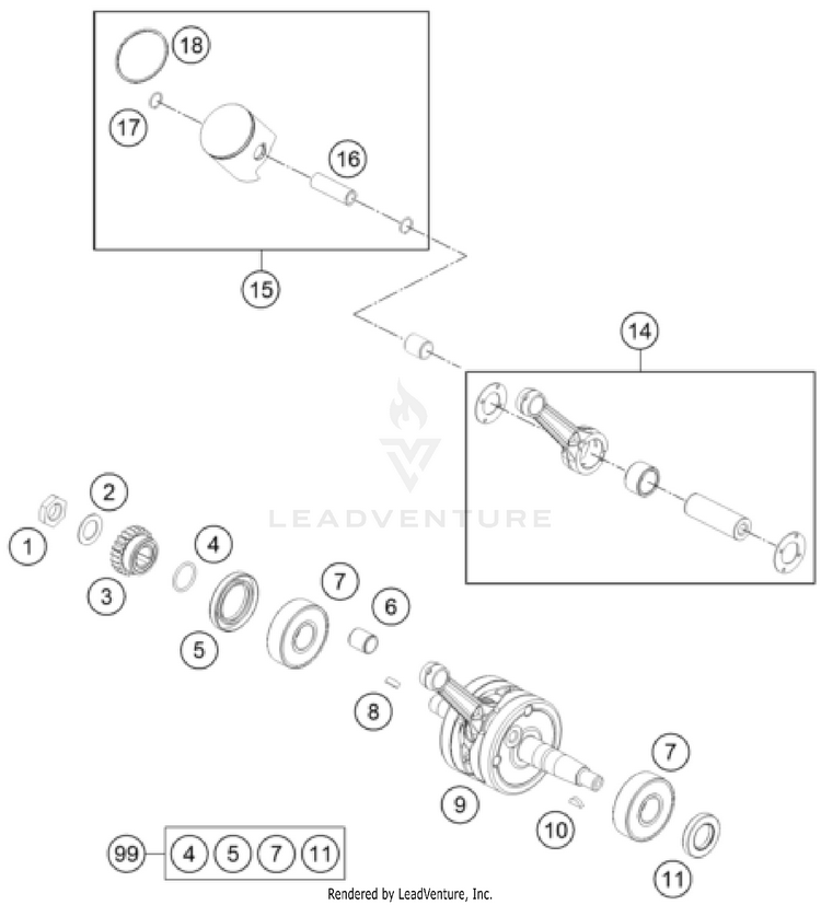 Crankshaft, Piston TC 65 ENGINE - 2026 Schematic
