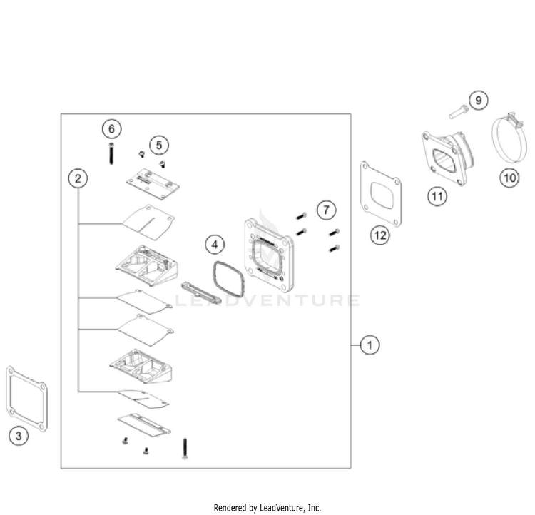 Reed Valve Case TC 250 ENGINE - 2025 Schematic