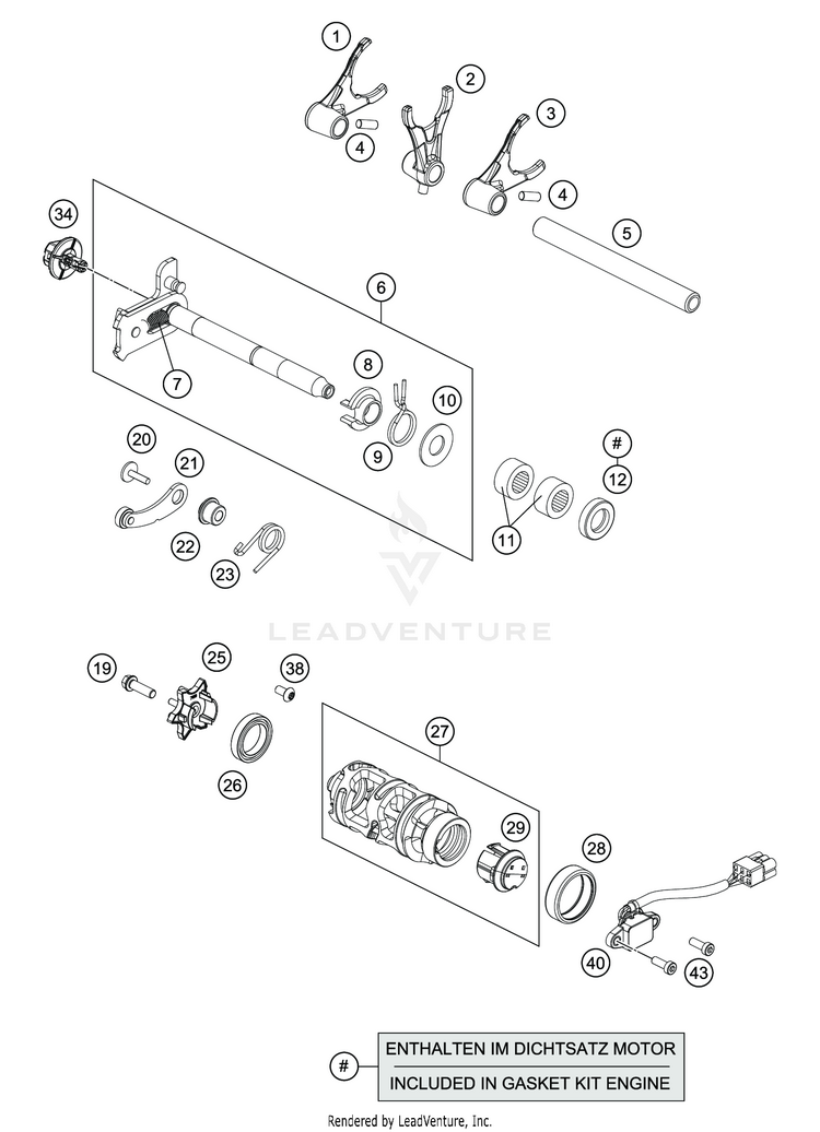 Shifting Mechanism VITPILEN 701 ENGINE - 2020 Schematic