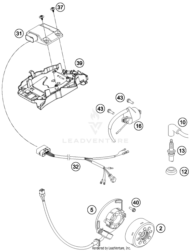 Ignition System TC 125 ENGINE - 2014 Schematic