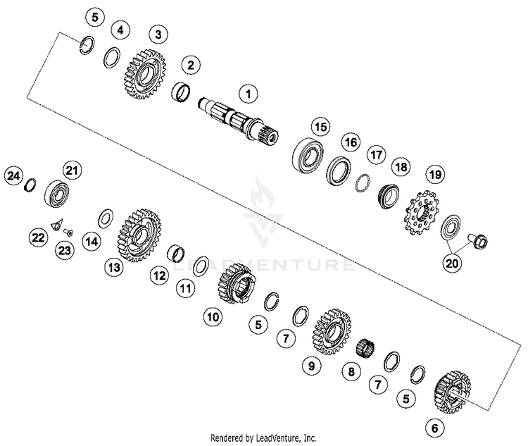 Transmission Il - Countershaft TC 250 ENGINE - 2018 Schematic