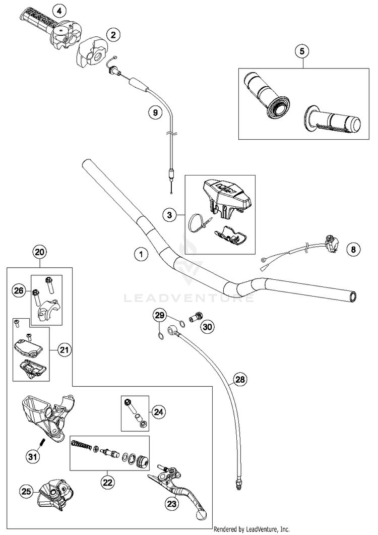 Handlebar, Controls TC 85 CHASSIS - 2016 Schematic