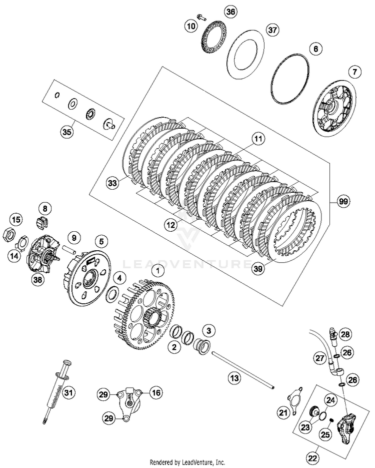 Clutch FC 450 ENGINE - 2015 Schematic