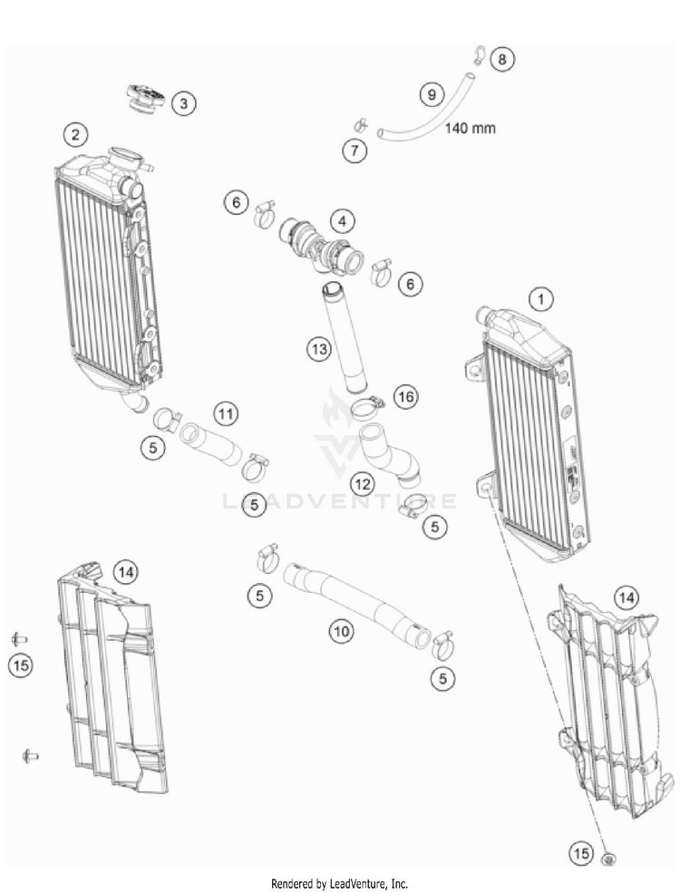 Cooling System TC 250 Engine - 2022 Schematic