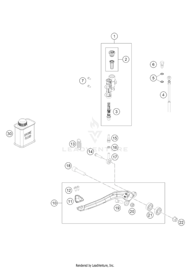 Rear Brake Control FE 501 US CHASSIS - 2022 Schematic