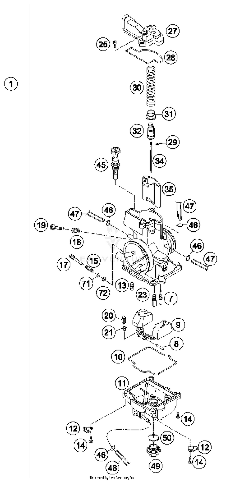 Carburetor TC 125 ENGINE - 2014 Schematic