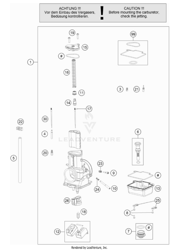 Carburetor TC 250 Engine - 2022 Schematic