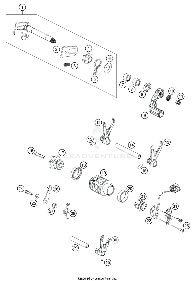 Shifting Mechanism FC 350 ENGINE - 2020 Schematic