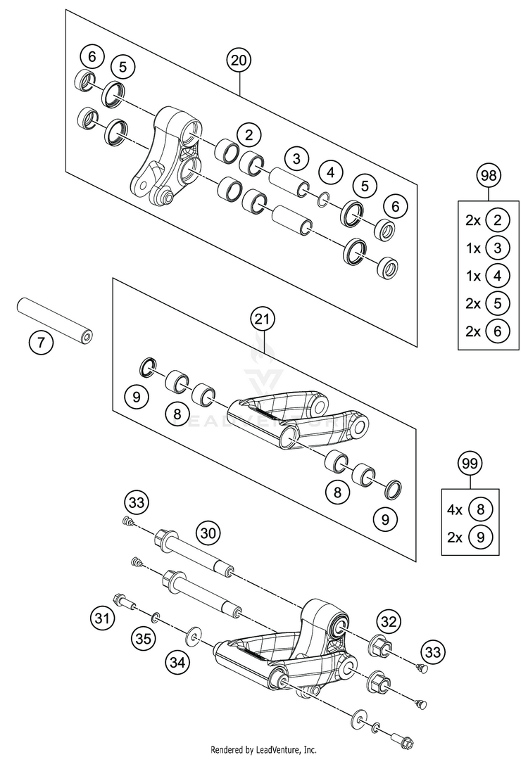 Pro Lever Linking 701 SUPERMOTO CHASSIS - 2020 Schematic