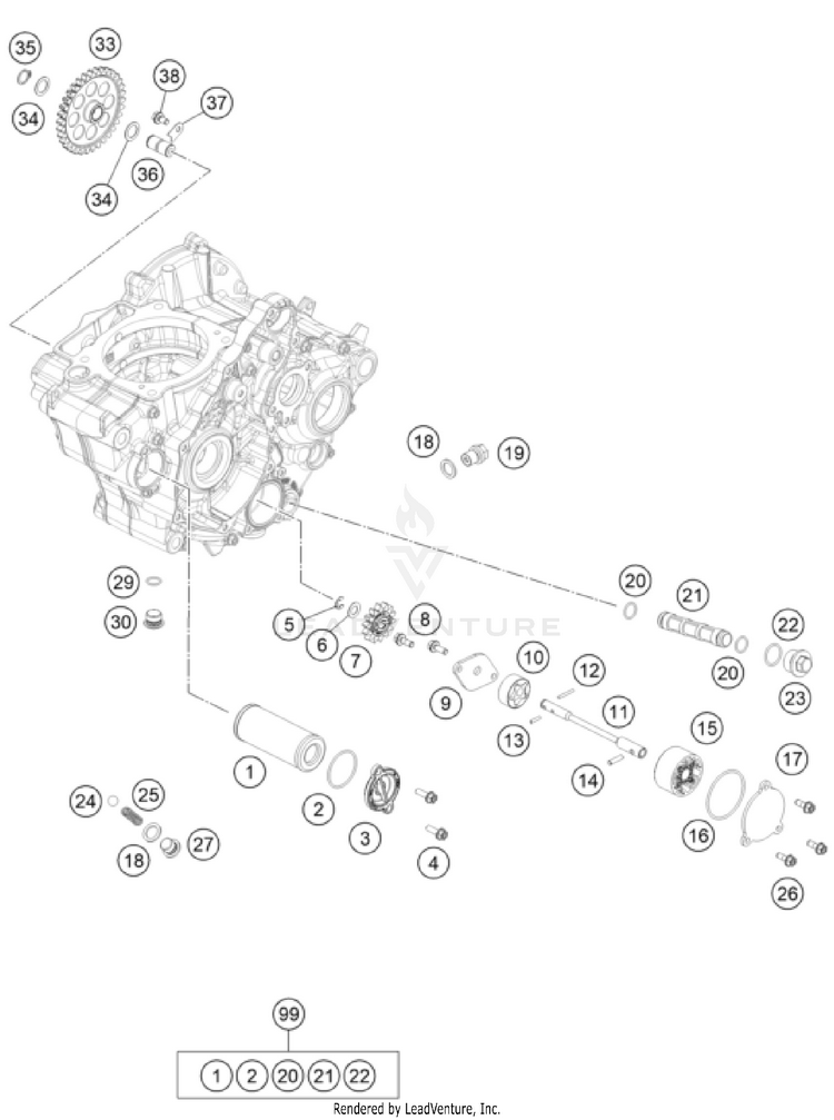 Lubricating System FX 350 ENGINE - 2024 Schematic