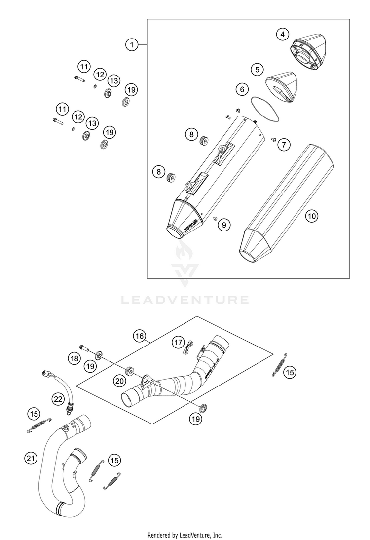 Exhaust System FE 350 CHASSIS - 2021 Schematic