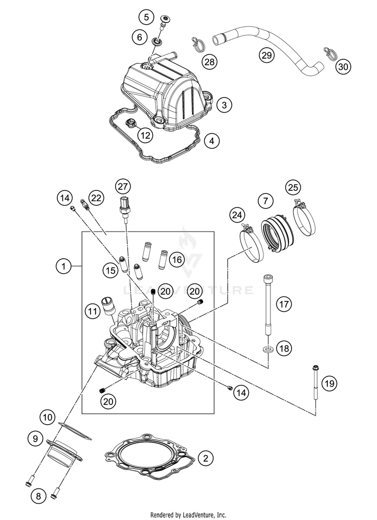 Cylinder Head FE 501s Engine - 2021 Schematic