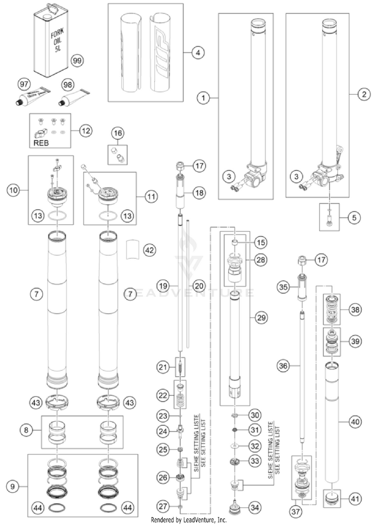 Front Fork Disassembled TC 85 19/16 CHASSIS - 2026 Schematic