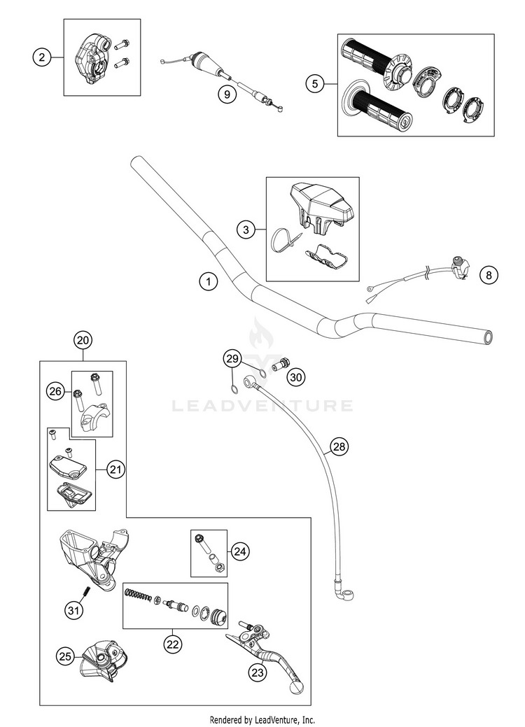Handlebar, Controls TC 85 19 16 CHASSIS - 2018 Schematic