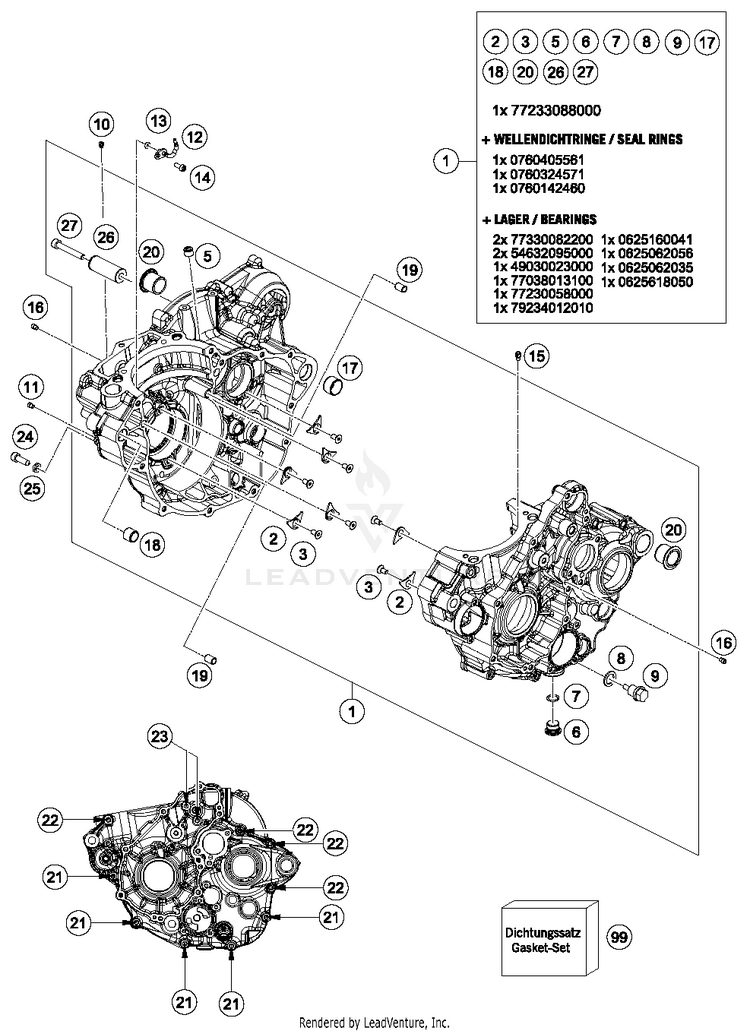 Engine Case FE 250 ENGINE - 2018 Schematic