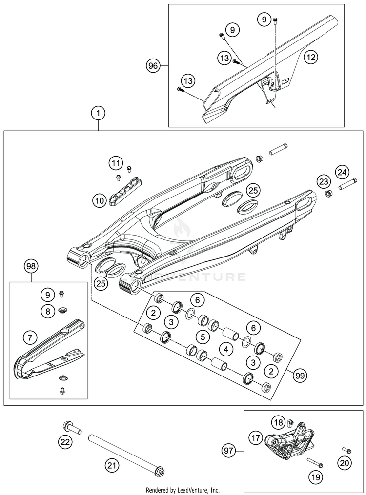 Swing Arm 701 SUPERMOTO CHASSIS - 2020 Schematic