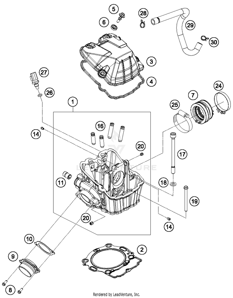 Cylinder Head FC 450 ENGINE - 2015 Schematic