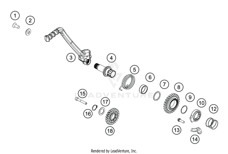 Kick Starter TC 250 ENGINE - 2020 Schematic