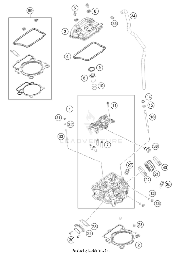 Cylinder Head FC 350 ENGINE - 2025 Schematic