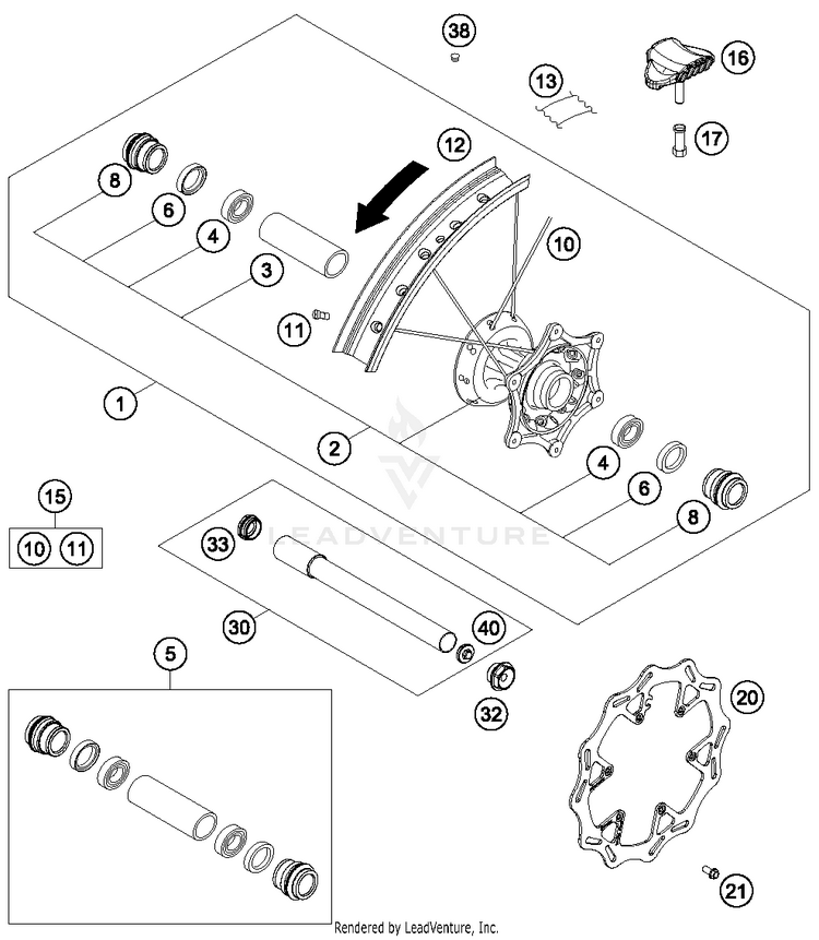 Front Wheel TC 250 CHASSIS - 2018 Schematic