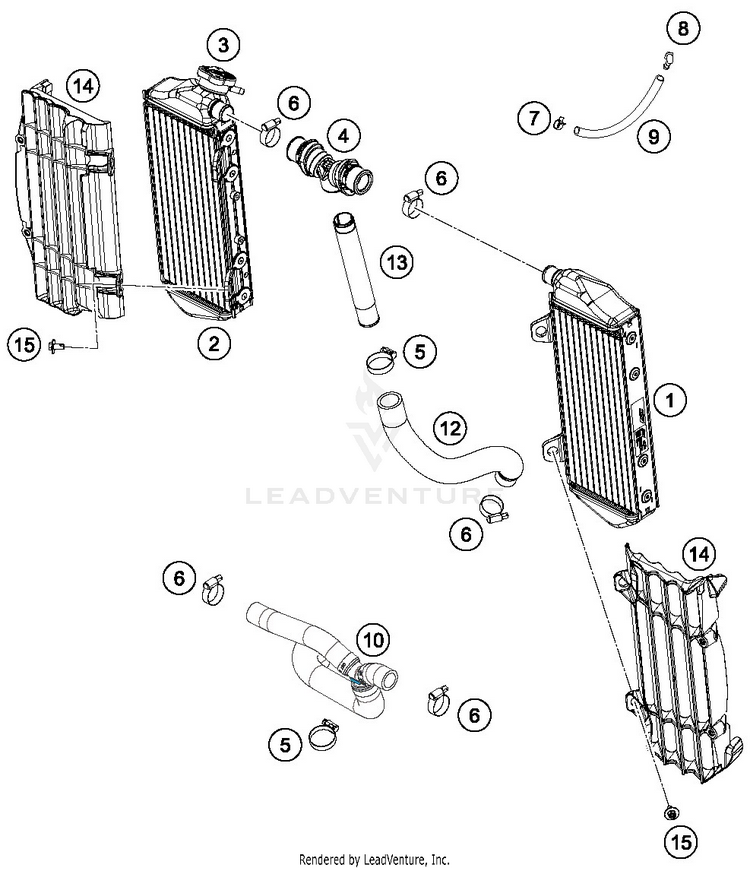 Cooling System FC 350 ENGINE - 2019 Schematic