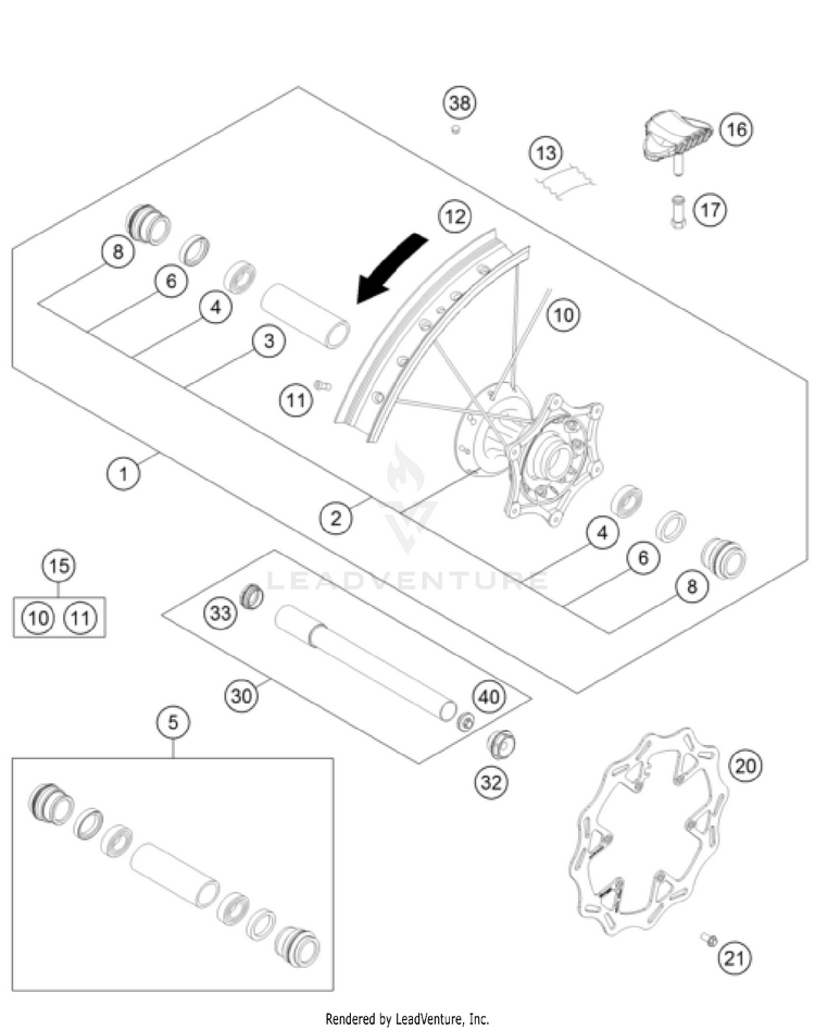 Front Wheel FX 350 US CHASSIS - 2022 Schematic