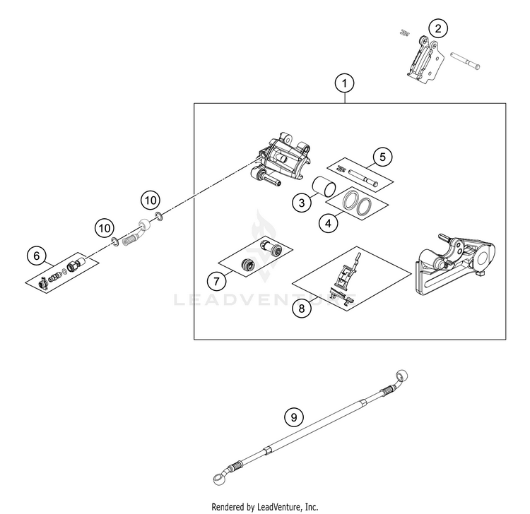 Rear Brake Caliper FE 350 CHASSIS - 2021 Schematic